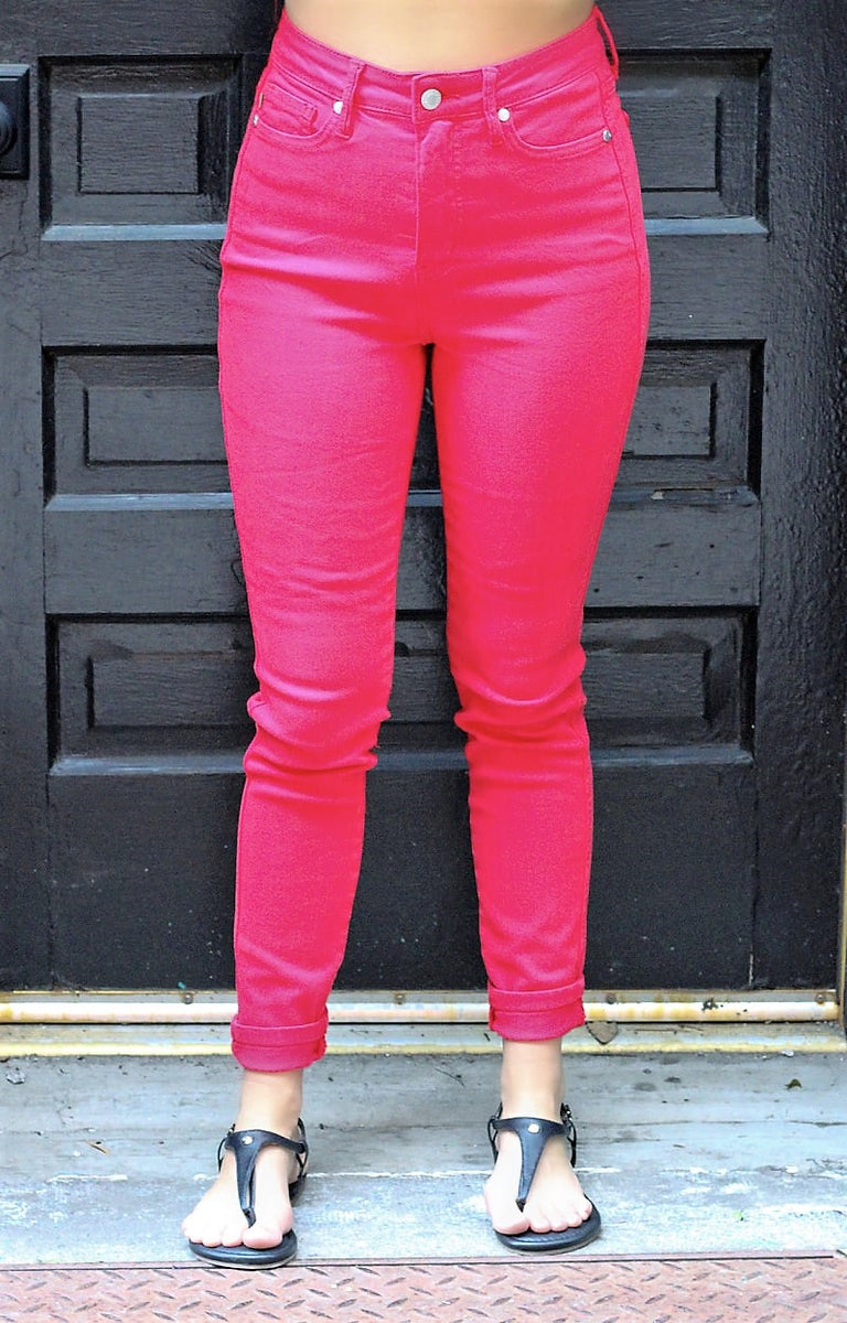 Judy Blue Ruby High Rise Control Top Garment Dyed Skinny Jeans in